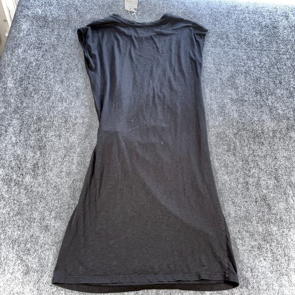 Velvet by Graham & Spencer Alma Cotton Slub T-Shirt Dress Black Size M Made in U - Picture 2 of 9